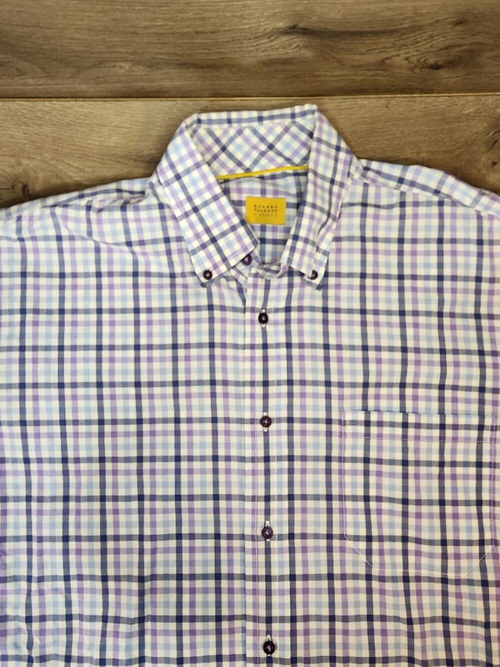 Robert Talbott Carmel Mens XL Purple Plaid Check Button Down Shirt 100% Cotton